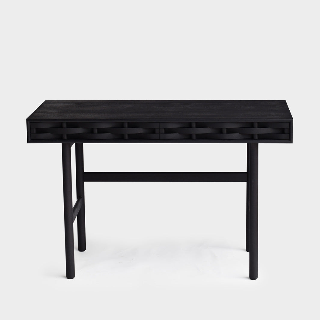 weave desk birch black