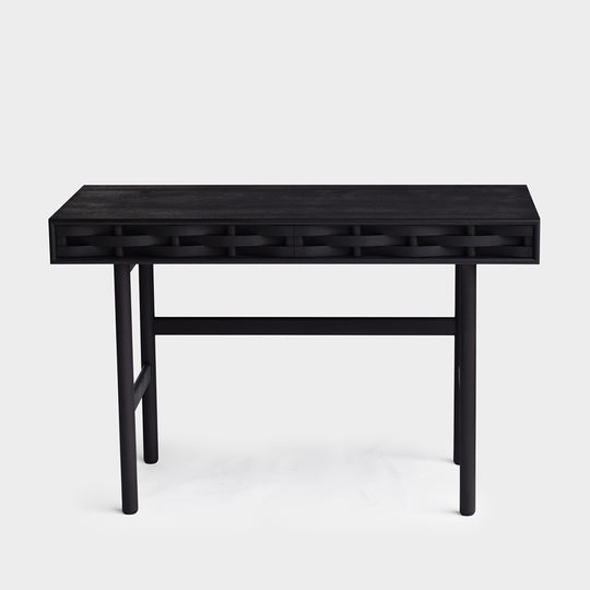 weave desk birch black